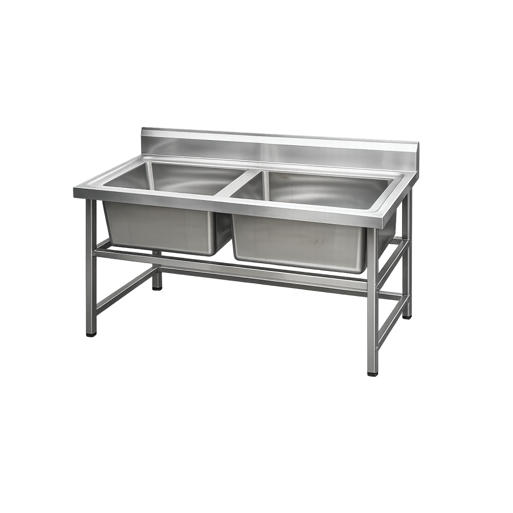 2 MEDENCÉS MOSOGATÓ, 40X40 CM, ZÁRTSZELVÉNY VÁZZAL