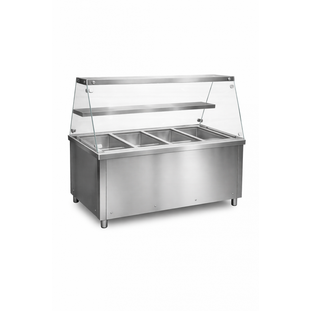 4XGN1/1 KAPACITÁSÚ MELEGENTARTÓ, EGYENES ÜVEGES FELÉPÍTMÉNNYEL