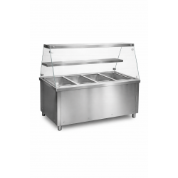 4XGN1/1 KAPACITÁSÚ MELEGENTARTÓ, EGYENES ÜVEGES FELÉPÍTMÉNNYEL