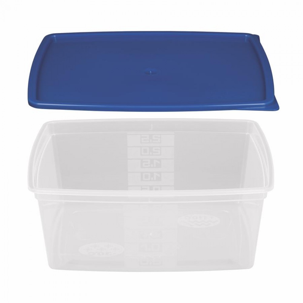 Többször használható ételhordó 2,5 liter mikrózható/fagyasztható, színes fedővel