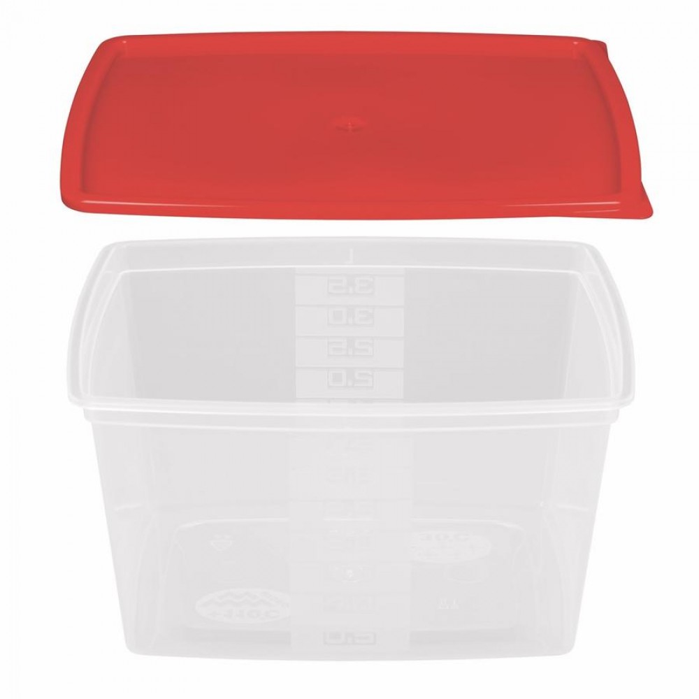 Többször használható ételhordó 3,5 liter mikrózható/fagyasztható, színes fedővel