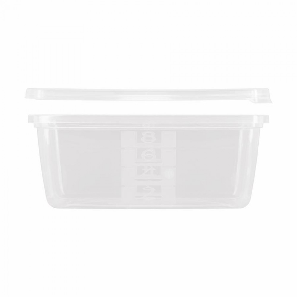 Többször használható ételhordó 0,8 liter mikrózható/fagyasztható, áttetsző fedővel