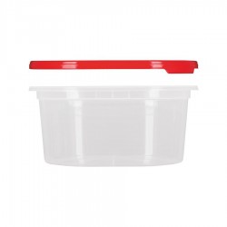 Többször használható ételhordó 0,43 liter mikrózható/fagyasztható színes fedővel