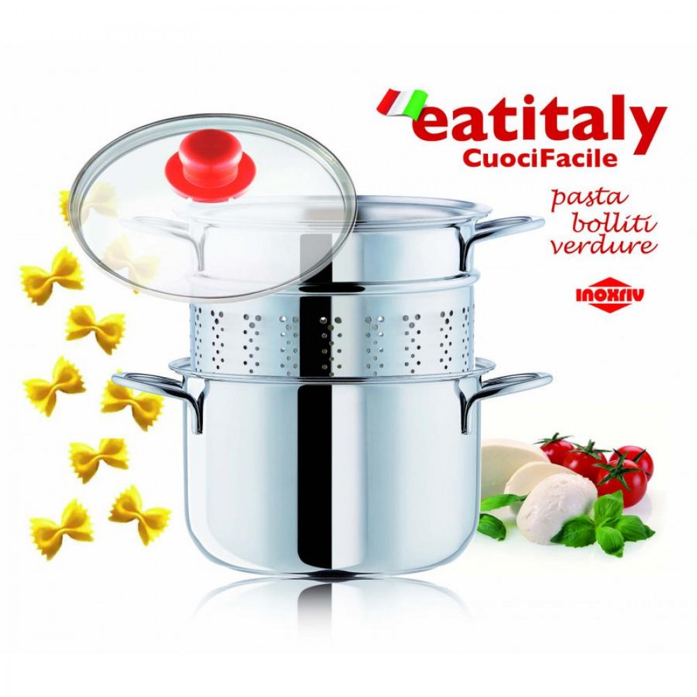 Eatitaly tésztafőző üvegfedővel 20 cm