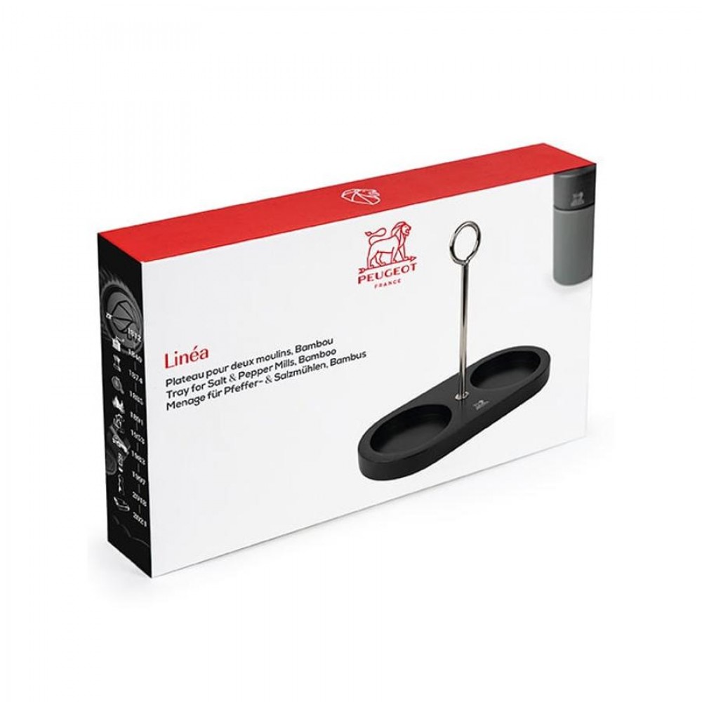 Peugeot Linea bambusz só/borsőrlő tálca fogantyúval