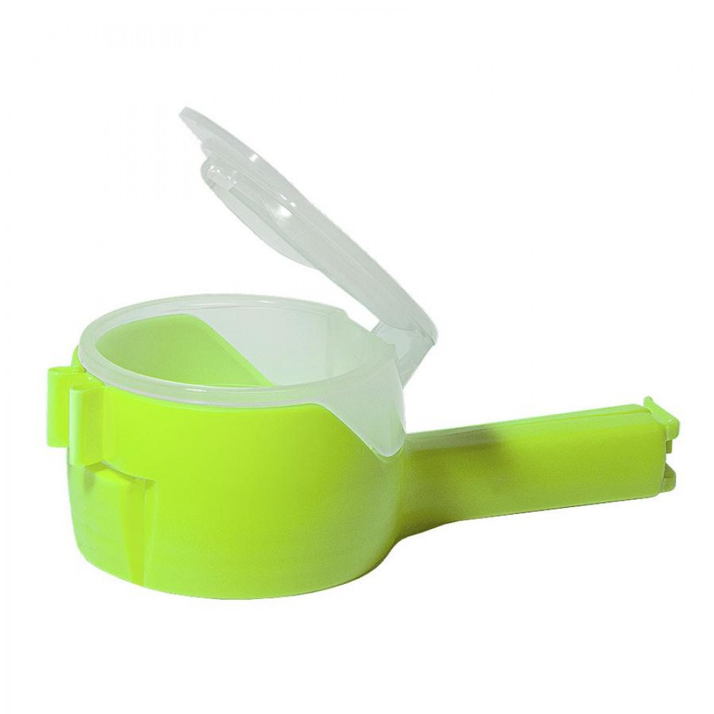 Frissen tartó zacskólezáró csipesz, zöld, 14 cm