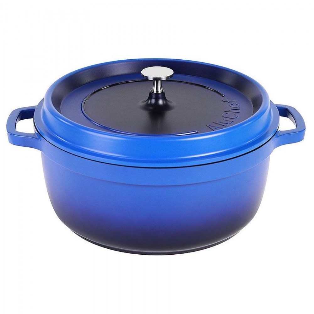AluChef® öntött alumíniumból készült lábas fedővel, kék, 6,5 L