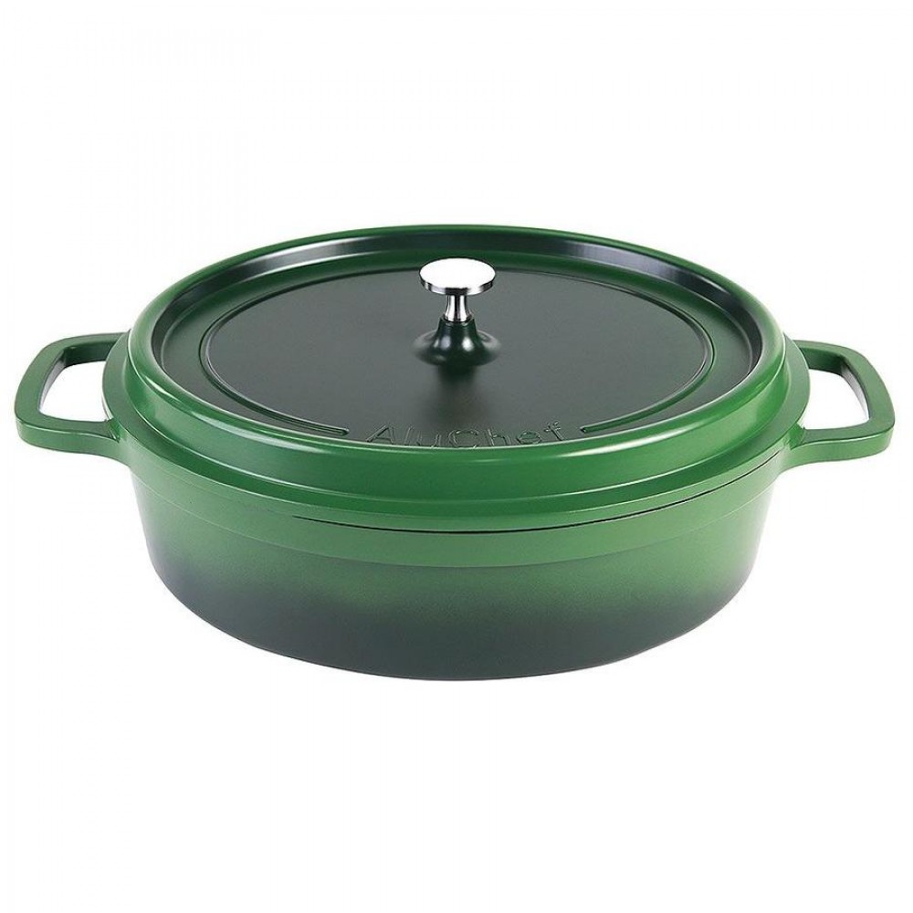 AluChef® öntött alumíniumból készült oválislábas fedővel, zöld, 7,5 L