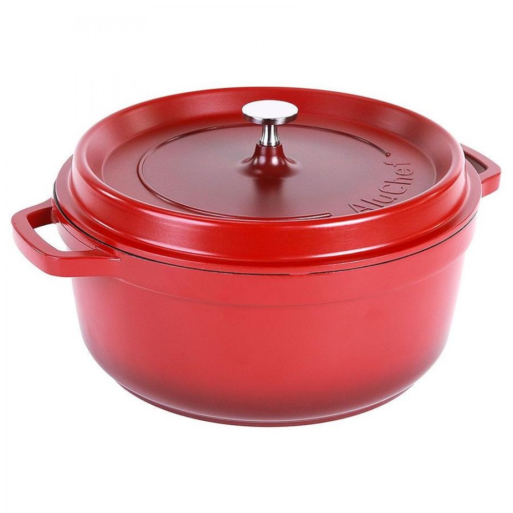AluChef® öntött alumíniumból készült lábas fedővel, piros, 6,5 L
