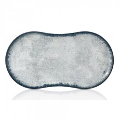 Smooth vegan jing-jang tányér 38 x 20 cm, kék