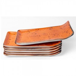 6 db Dahlia szögletes vegan tányér 21,5 x 18 cm