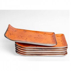 6 db Dahlia szögletes vegan tányér 21,5 x 9 cm