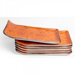 6 db Dahlia szögletes vegan  tányér 21,5 x 12 cm