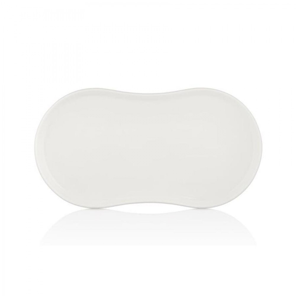 Smooth vegan jing-jang tányér 26 x 15 cm, fehér