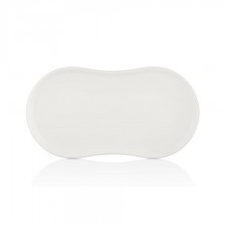 Smooth vegan jing-jang tányér 26 x 15 cm, fehér