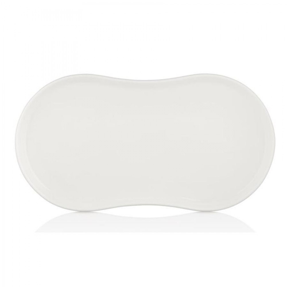 Smooth vegan jing-jang tányér 38 x 20 cm, fehér