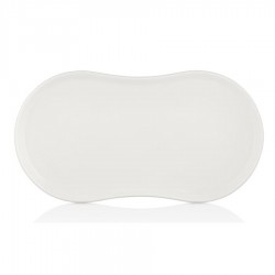 Smooth vegan jing-jang tányér 38 x 20 cm, fehér