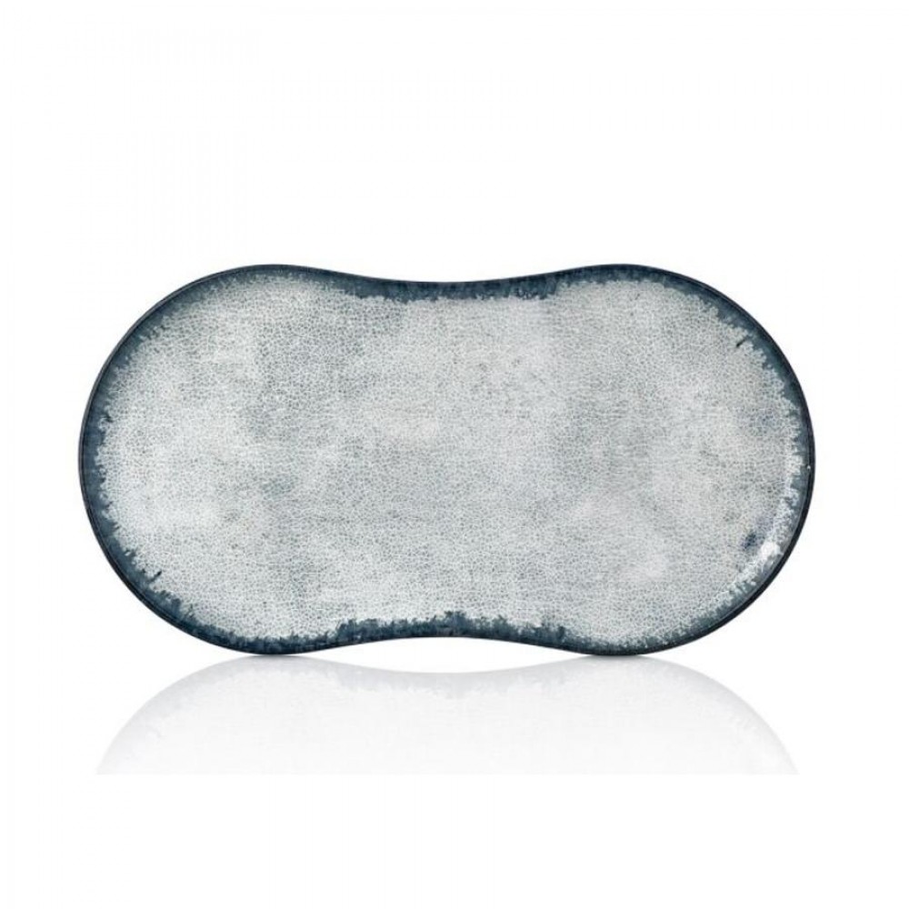 Smooth vegan jing-jang tányér 26 x 15 cm, kék