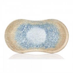 Smooth vegan jing-jang tányér 38 x 20 cm, sárga - kék