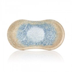 Smooth vegan jing-jang tányér 26 x 15 cm, sárga - kék