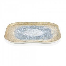 Smooth vegan négyzettányér 33 x 33 cm, sárga - kék