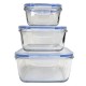 ECO üveg ételtároló szett, műanyag tetővel, 3 részes