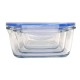 ECO üveg ételtároló szett, műanyag tetővel, 3 részes