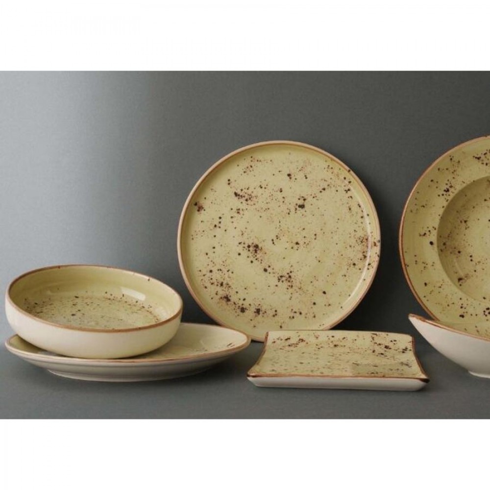 Olive szögletes vegan tányér 21,5 x 9 cm