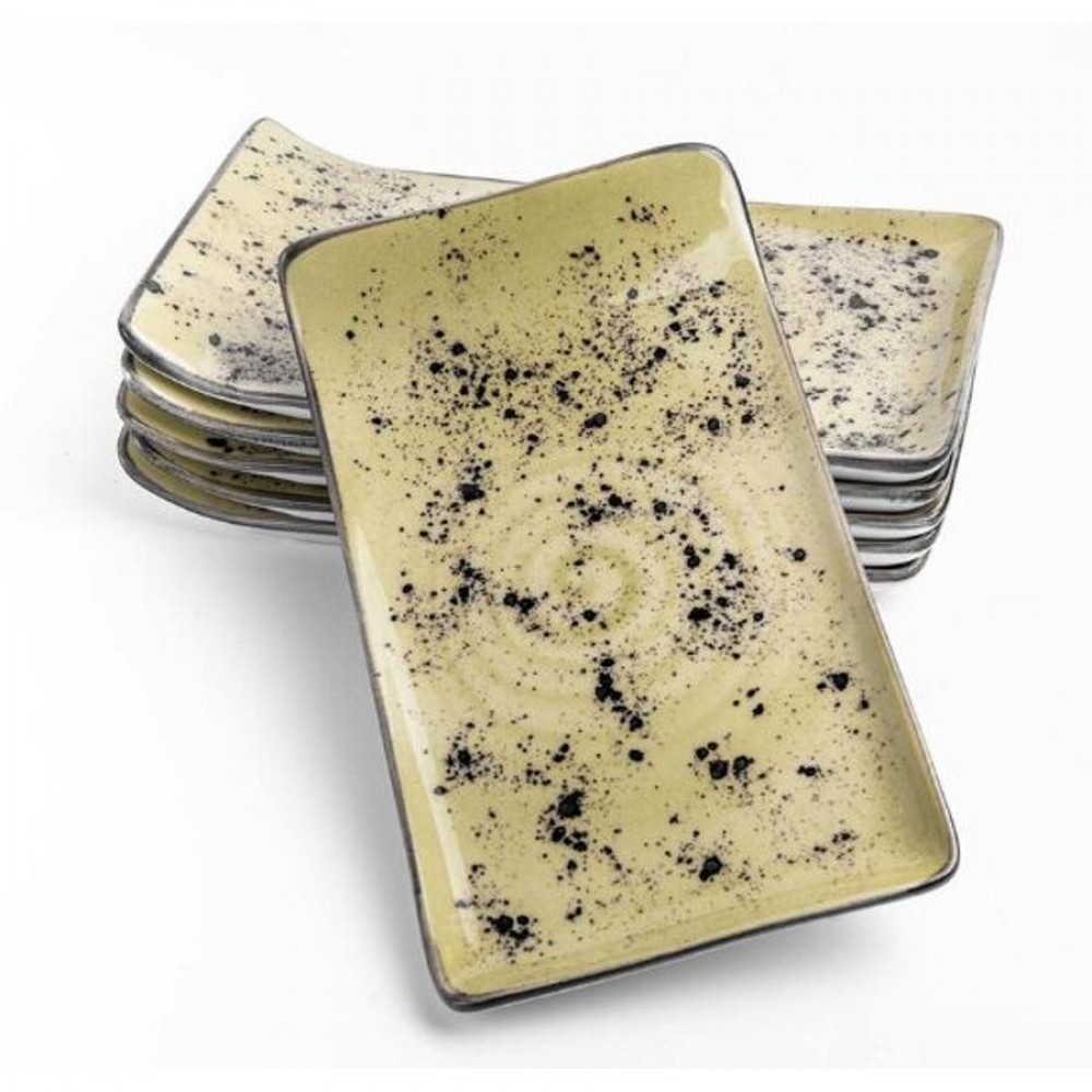 Olive szögletes vegan tányér 21,5 x 12 cm