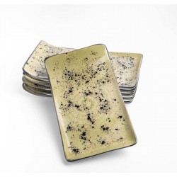 Olive szögletes vegan tányér 21,5 x 9 cm