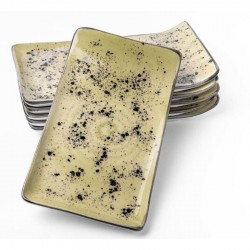 Olive szögletes vegan tányér 21,5 x 18 cm