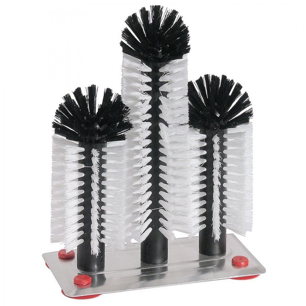 Pohármosó kefe 18-24-18 cm fém talppal