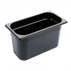 Fekete polikarbonát GN 1/3-os edény 200 mm mély, 7,2 L
