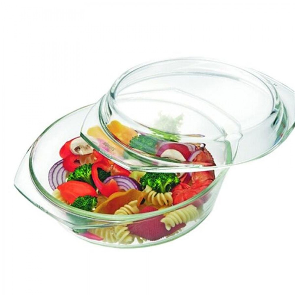 Hőálló tál fedővel, 2 L