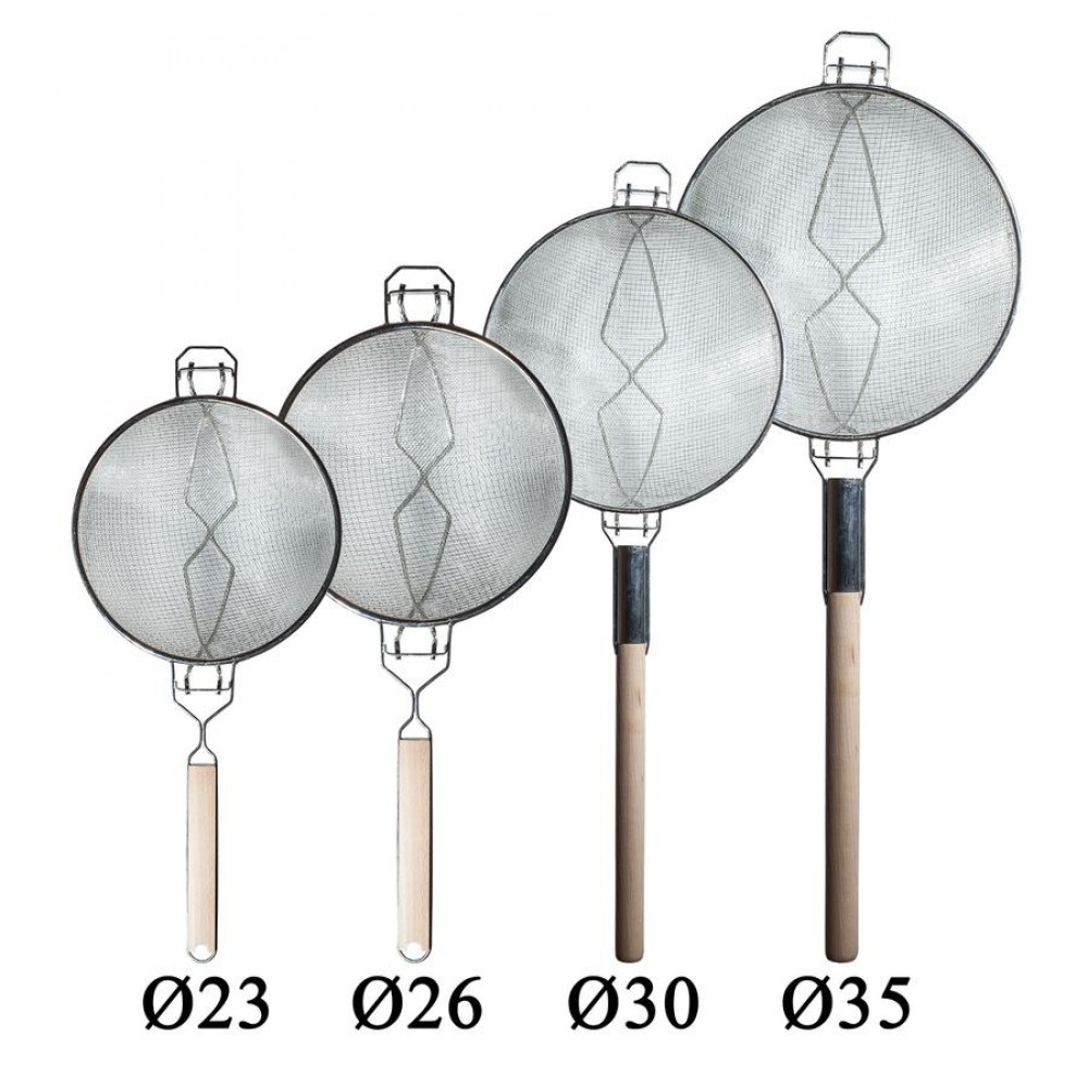 Duplahálós erősítettszűrő fanyéllel 35 cm