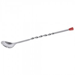 Koktélkanál, csavart nyéllel 28 cm