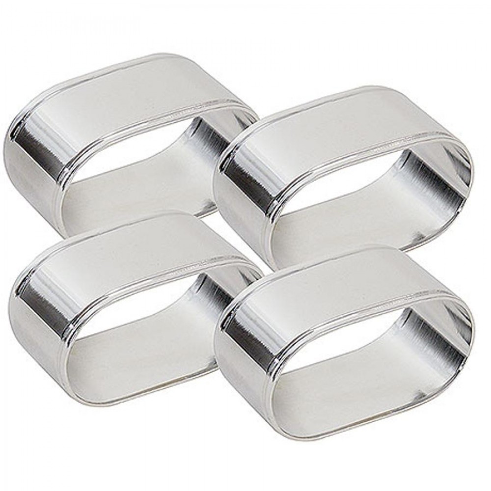 Szalvétagyűrű ezüstözött, 5 x 3 cm, 4 darab/csomag