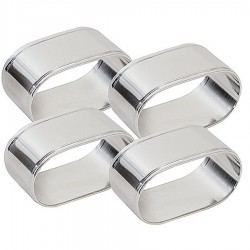 Szalvétagyűrű ezüstözött, 5 x 3 cm, 4 darab/csomag