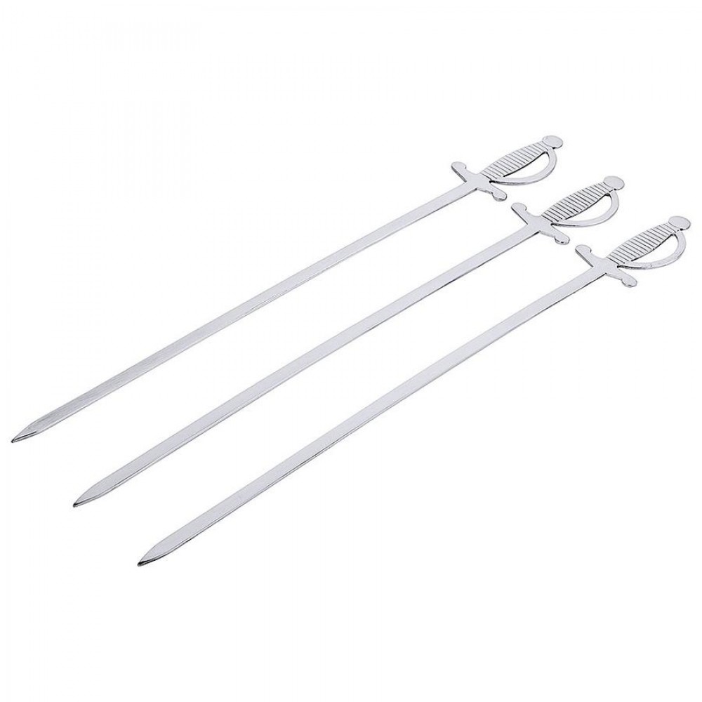 Saslikkard lapos 27 cm, 3 darabos szett