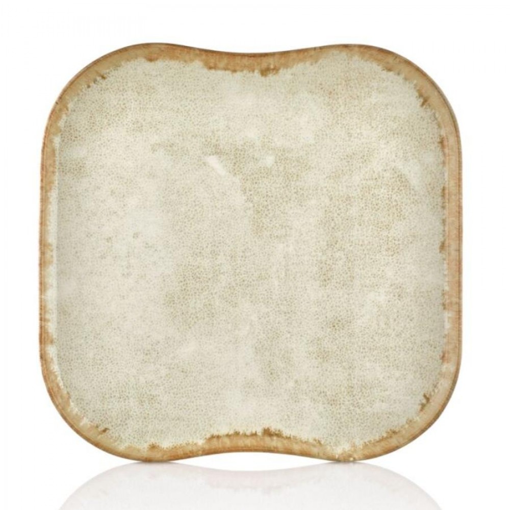 Smooth vegan négyzettányér 33 x 33 cm, sárga