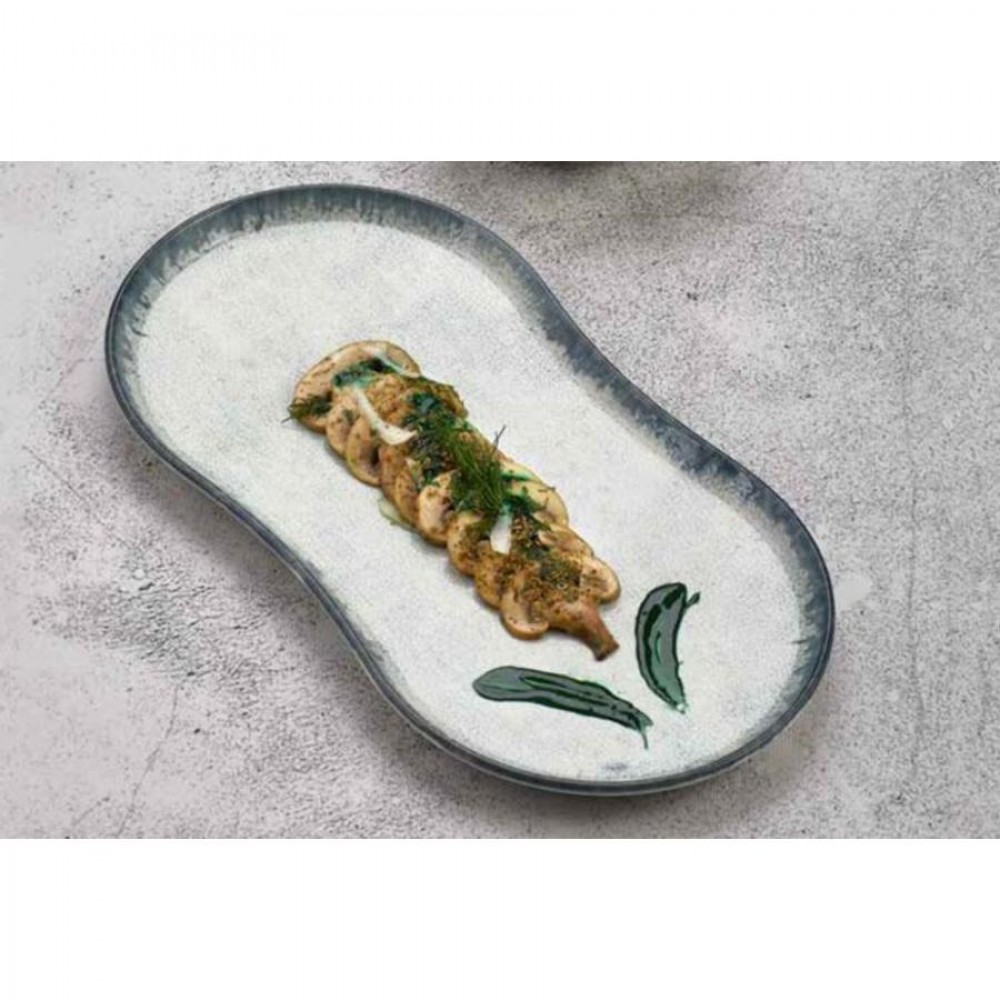 Smooth vegan jing-jang tányér 38 x 20 cm, kék