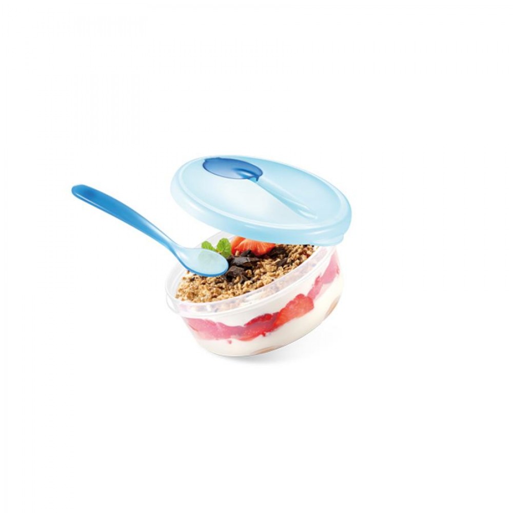 PAPU PAPI gyermek utazó tál kanállal,kék