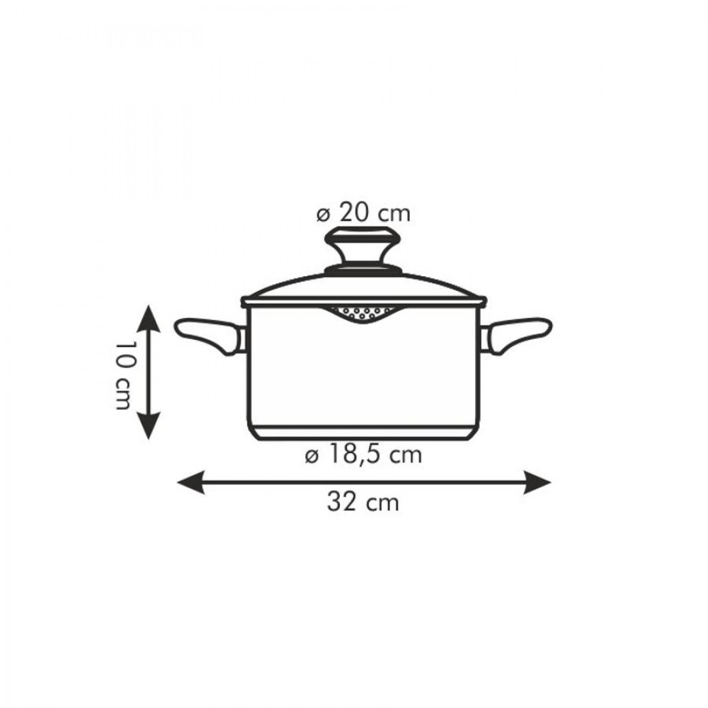 PRESTO lábas tölcsér/fedővel o 20cm,2.5l