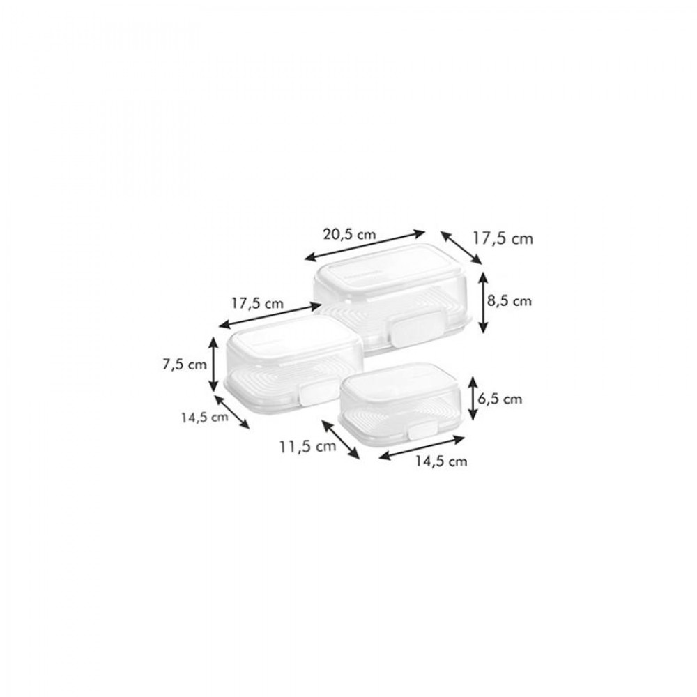FreshZONE ételtárolók, 3 db