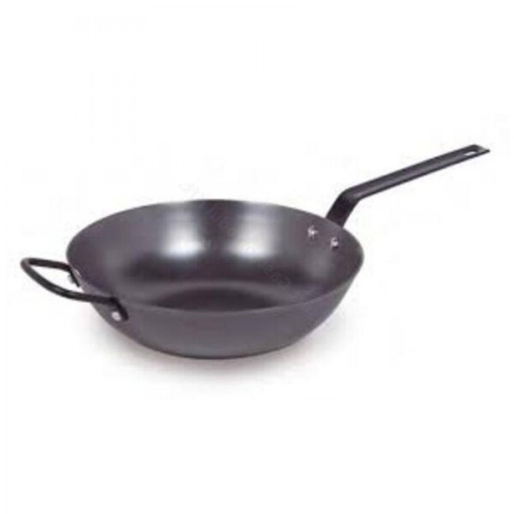 Yin Lin wok 28 cm vasból, lapos aljjal